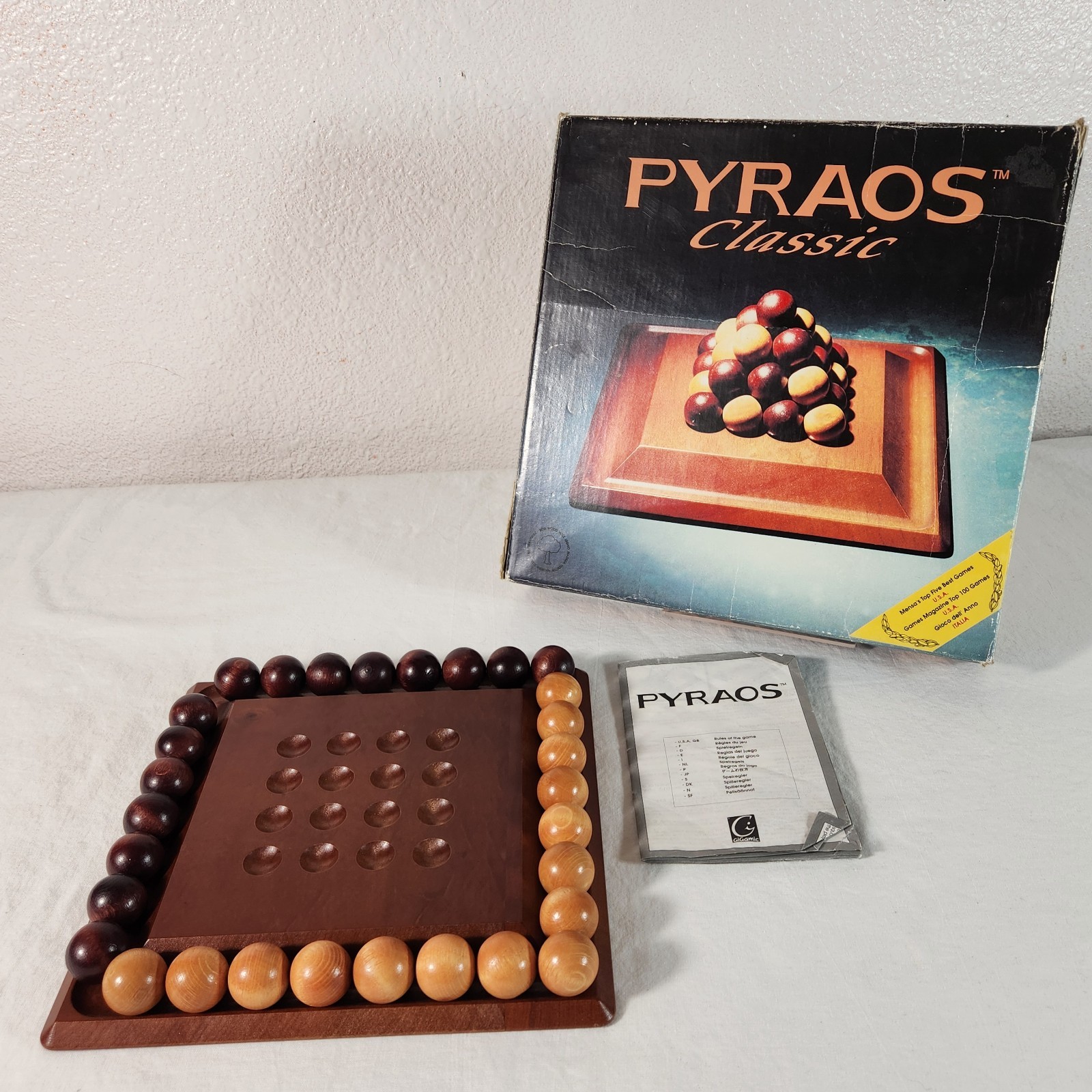 Pyraos Classic Board Game 100% Complete Award Winning EUC Fast Ship