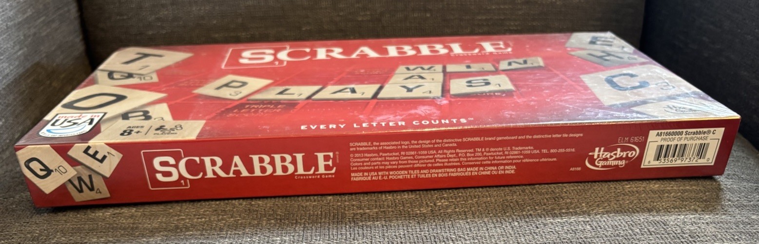 Scrabble Crossword Board Game New Sealed 2013 Hasbro Made In USA A8166