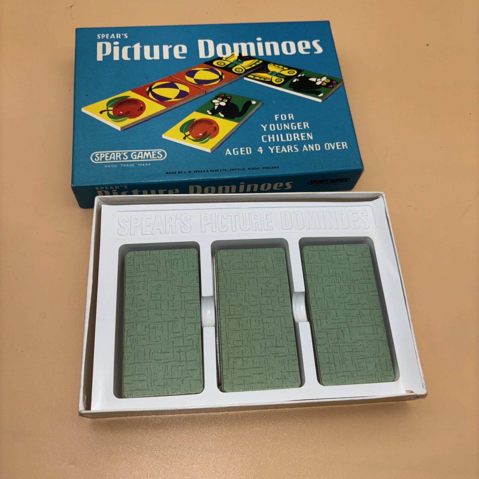 Lot Of 2 Spear’s Games Picture Dominoes & HEX Colour Matching Vtg 1960-1970 MINT