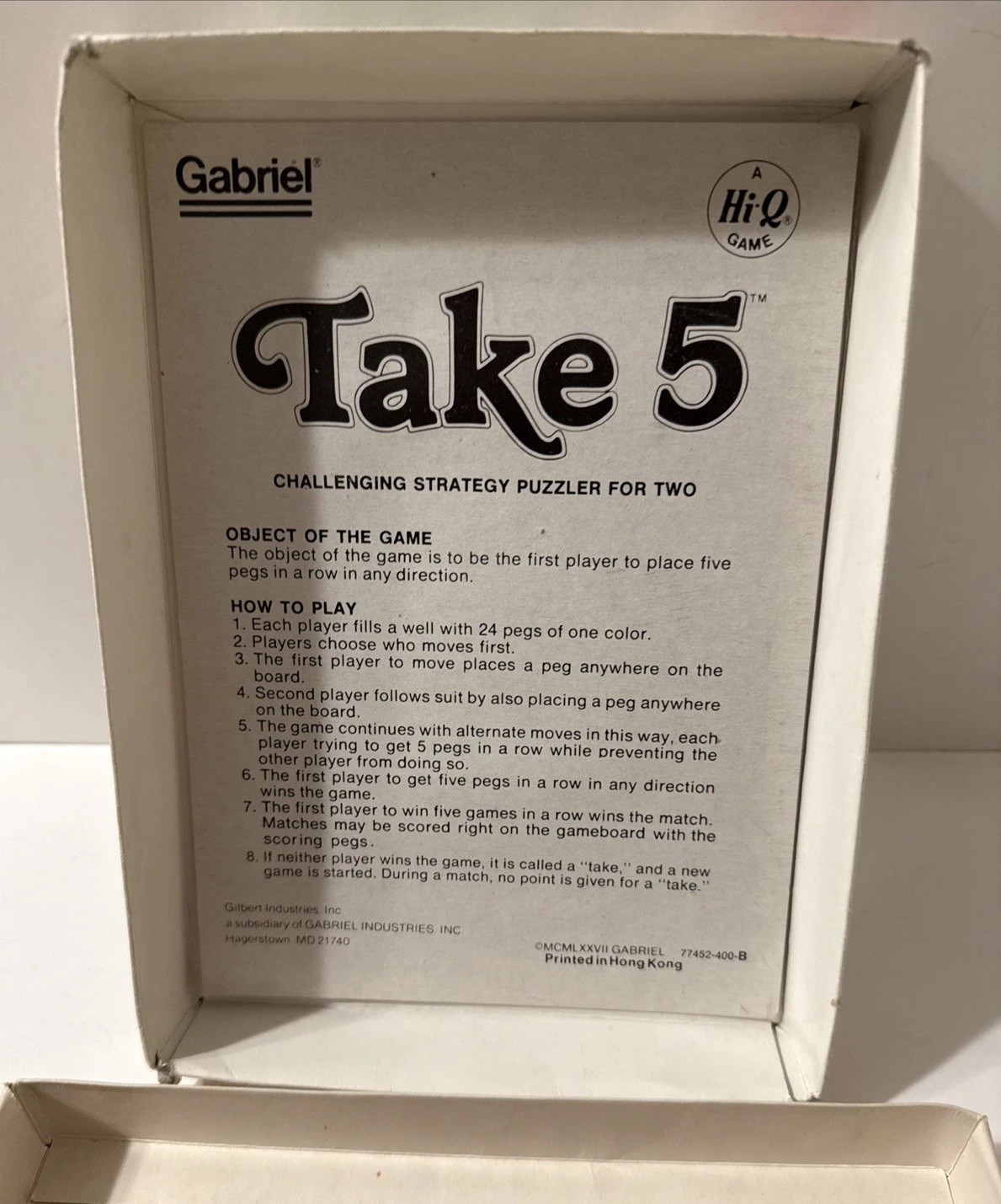Vintage Take 5 Strategy & IQ Game by Gabriel – 1977 Edition – Complete!