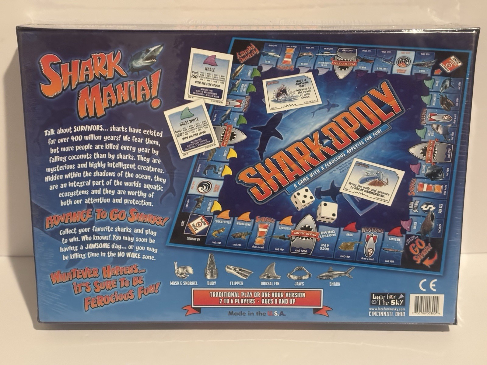 NEW Sharkopoly Board Game Ages 8 Up Shark Mania