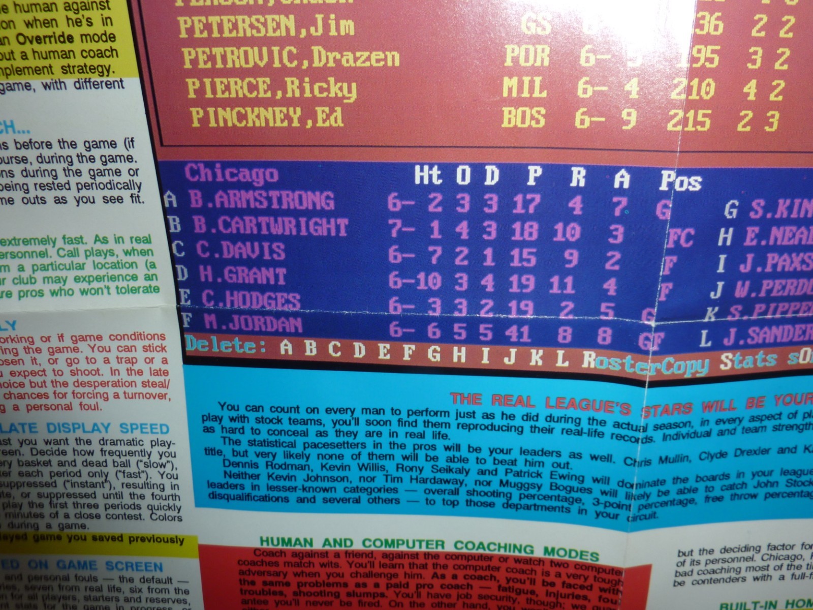 1993 APBA Pro Basketball Flyer For Game Based on 1991-92 Results Mint Condition