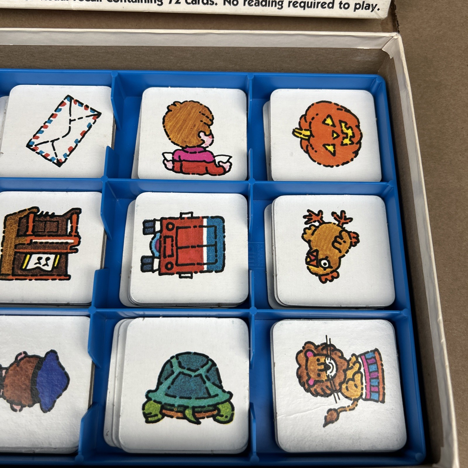 Vtg 1980s Milton Bradley Fronts and Backs Memory Matching Game 72 Cards COMPLETE