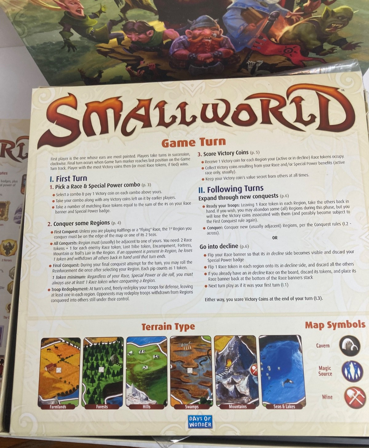 Small World Board Game Days of Wonder 2009 Complete 2-5 Players Fantasy Strategy