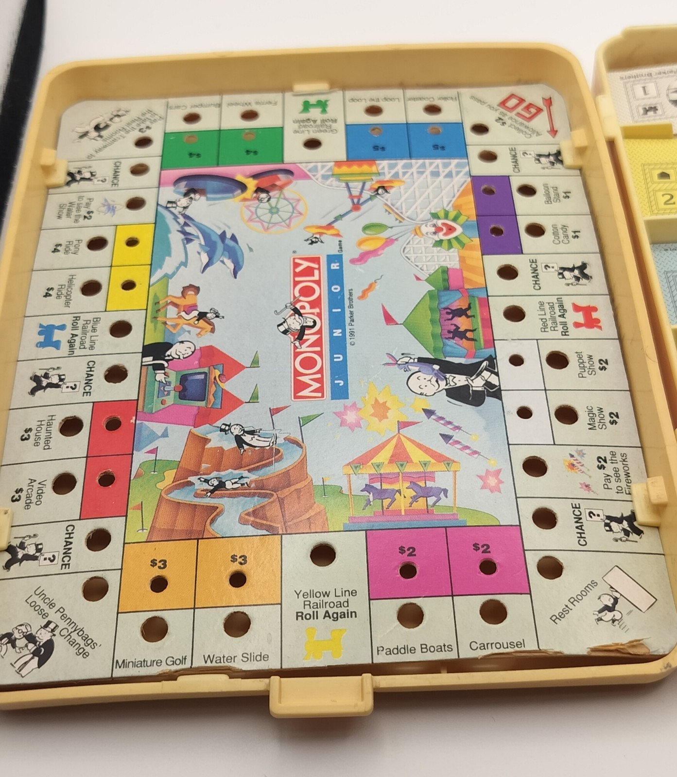 Vintage 1991 Parker Brothers Monopoly Junior Travel Edition Complete In Box