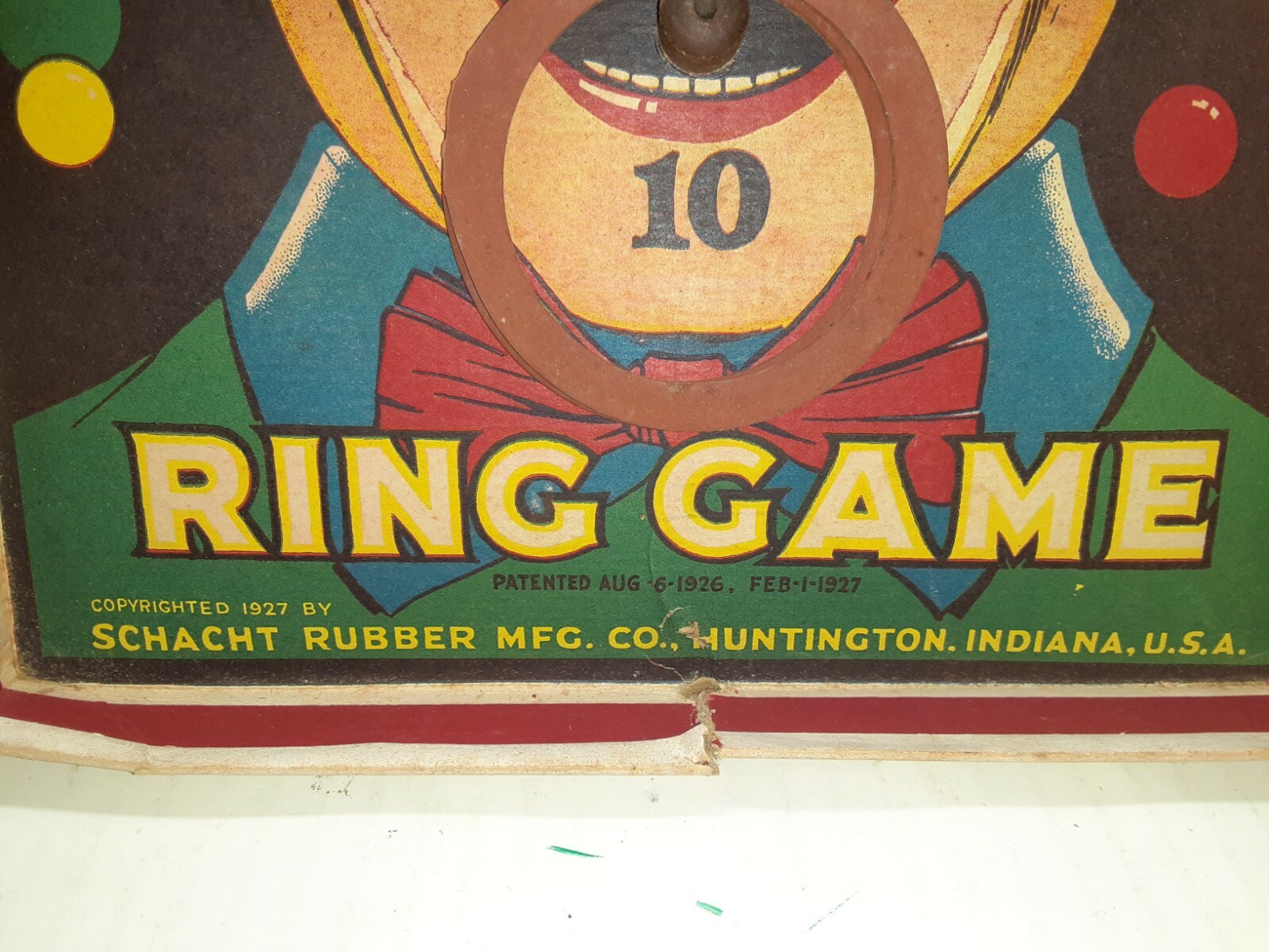 DAISY CLOWN RING GAME 1927 Ring Toss Game VERY RARE Schacht Rubber