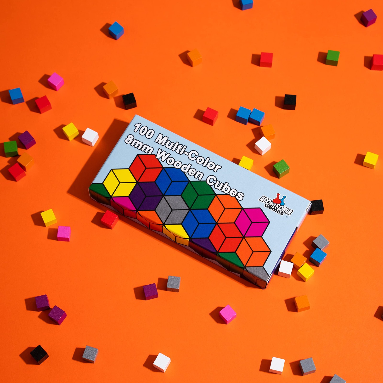 100 Wooden Cubes, Family Games Accessories – Multi-Color Board 0, Multi-color