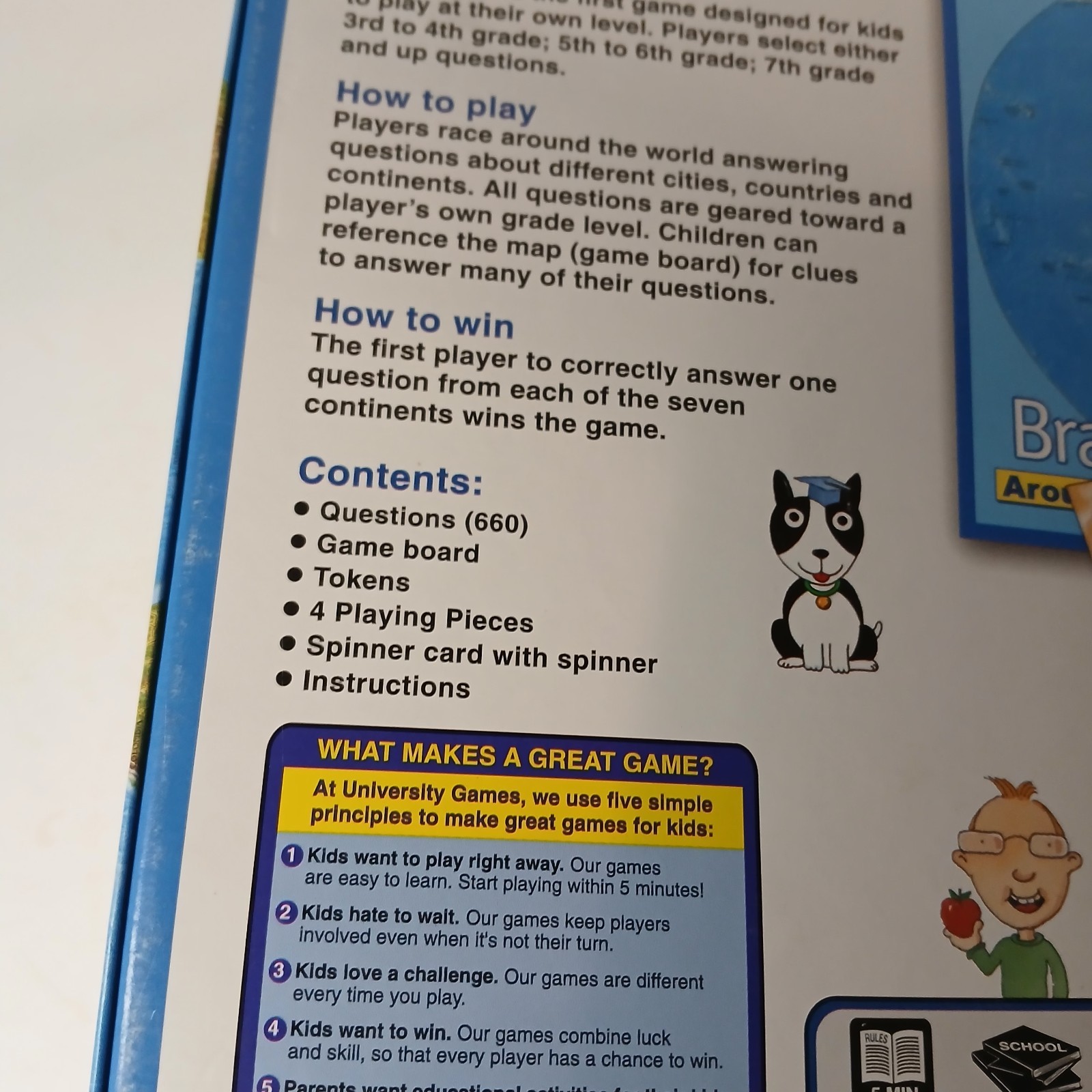 Brain Quest Around the World Geography Board Game Complete Homeschool Ages 8+