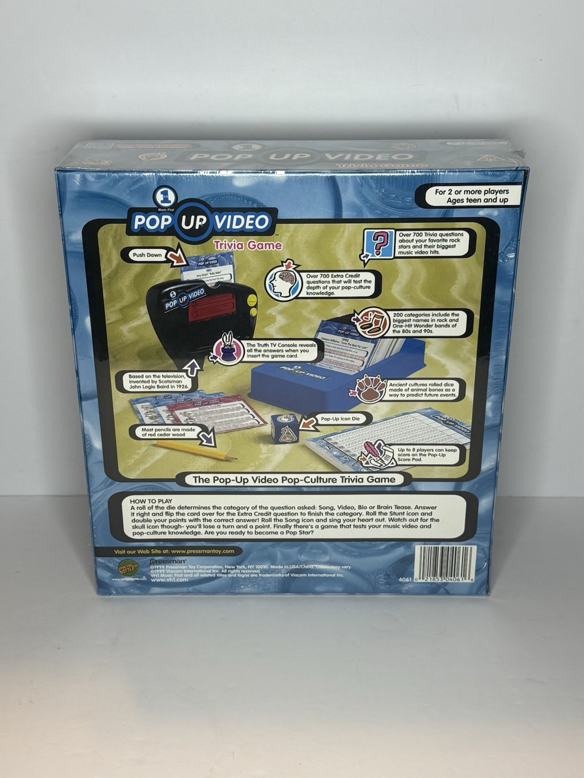 Vintage VH1 Pop Up Video Trivia Game 1999 Pressman FACTORY SEALED New Old Stock
