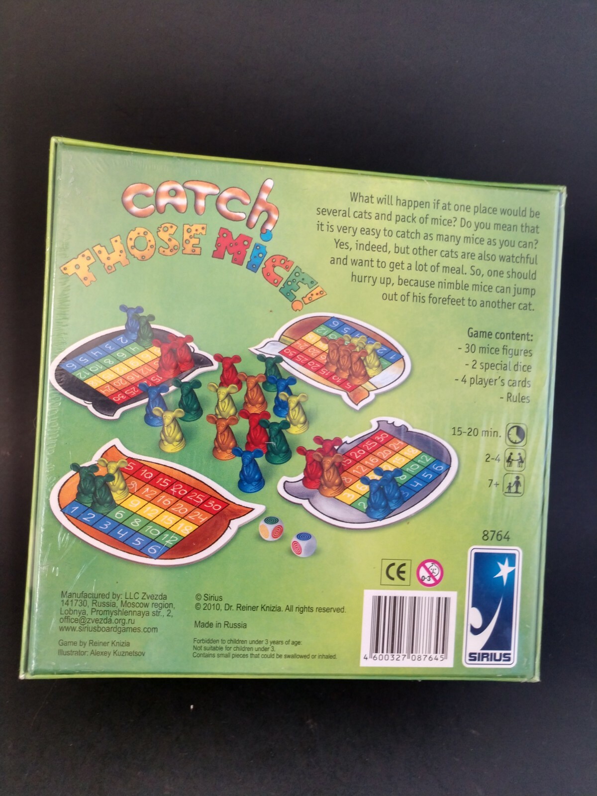 CATCH THOSE MICE Childrens Game Sirius 1st Ed. Knizia Cat Mouse 2010 7+ Zvezda