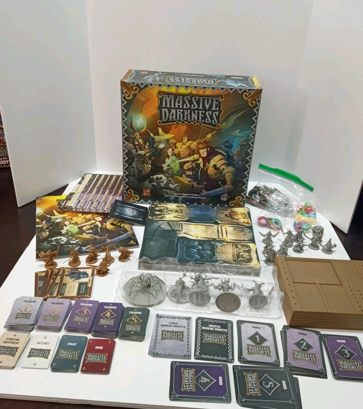 Lot Of Massive Darkness Board Game Base & Expansions C-Mon Complete!!!!