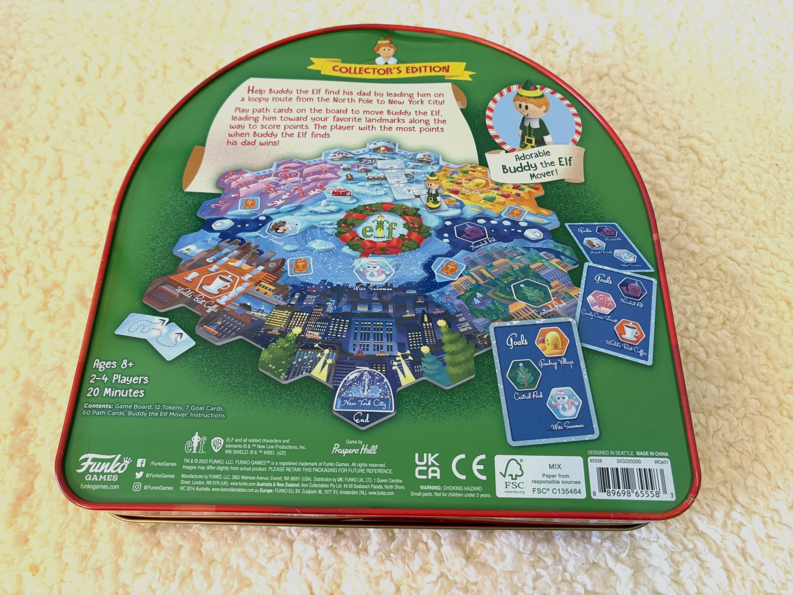ELF “Journey From The North Pole” FUNCO Game COLLECTORS EDITION Tin Box