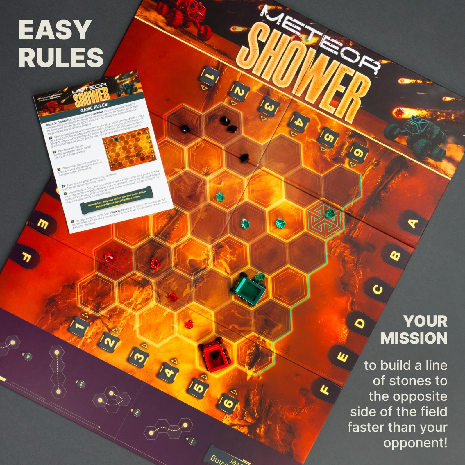 Meteor Shower – Board Game for Adults and – Fast Strategy Game – 2 Player Tab…