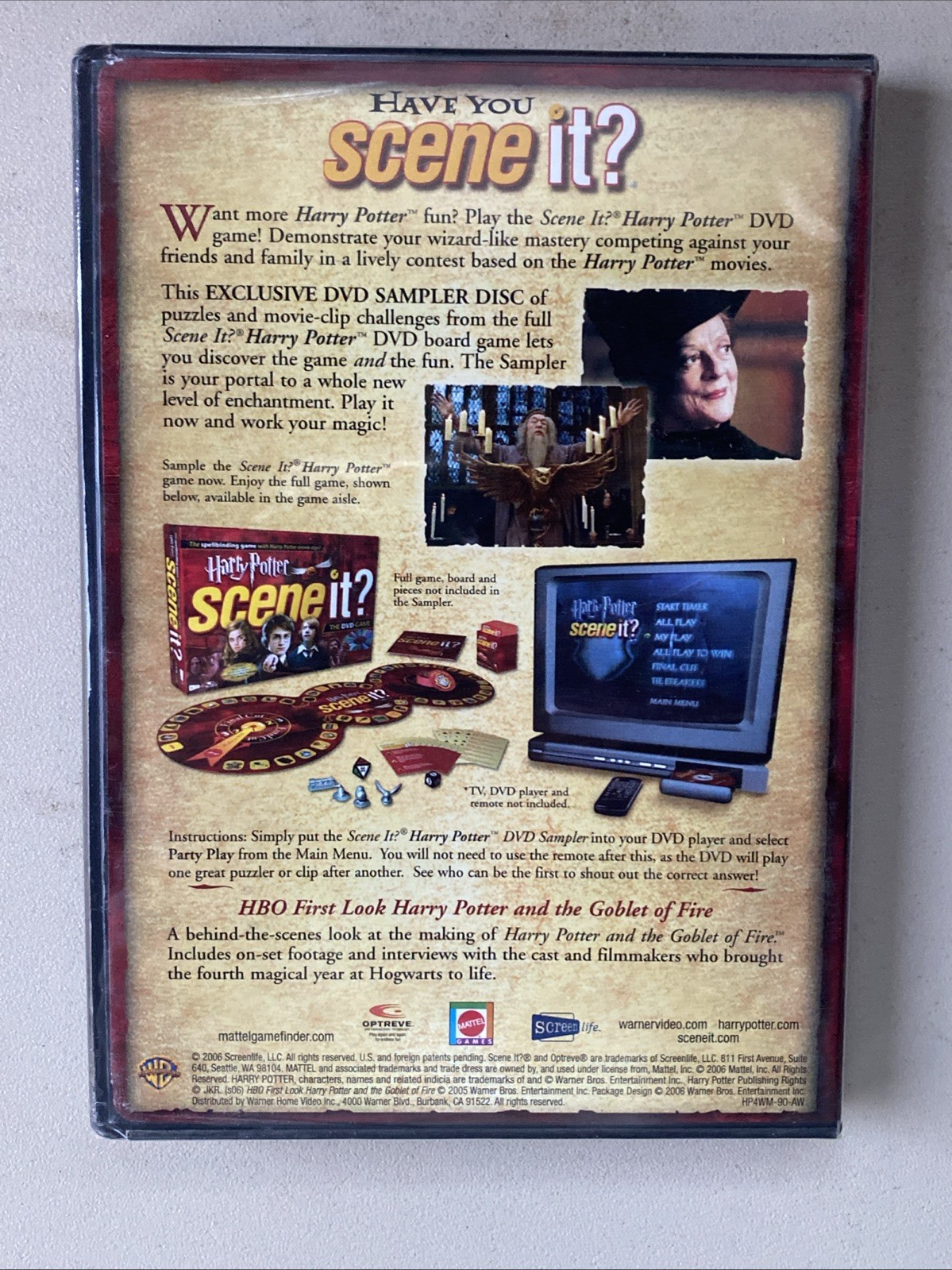 2006 Harry Potter Scene It? The DVD Game Sampler New Sealed Disc Firm In Case