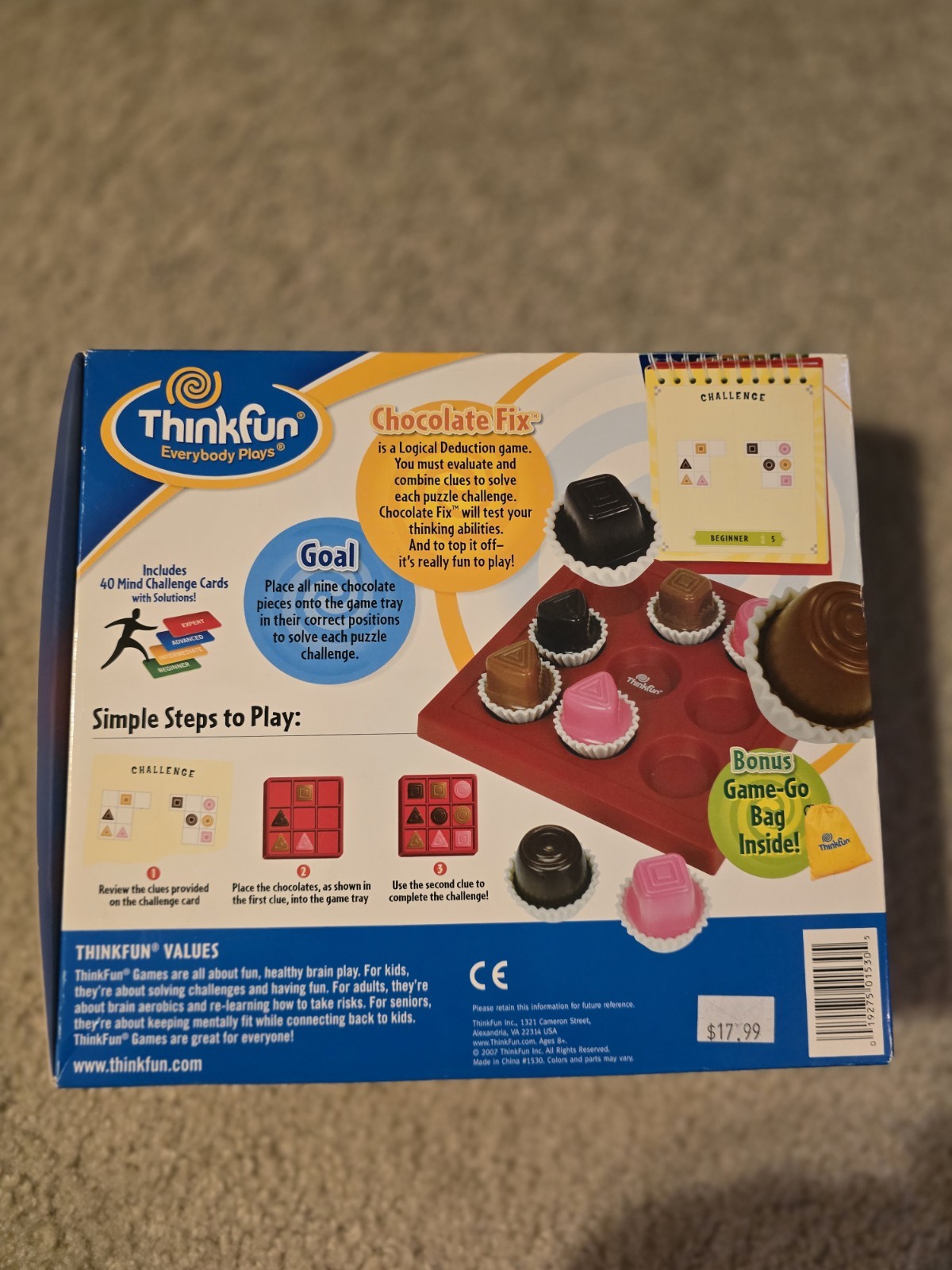 Chocolate Fix A Logical Deduction Game By ThinkFun