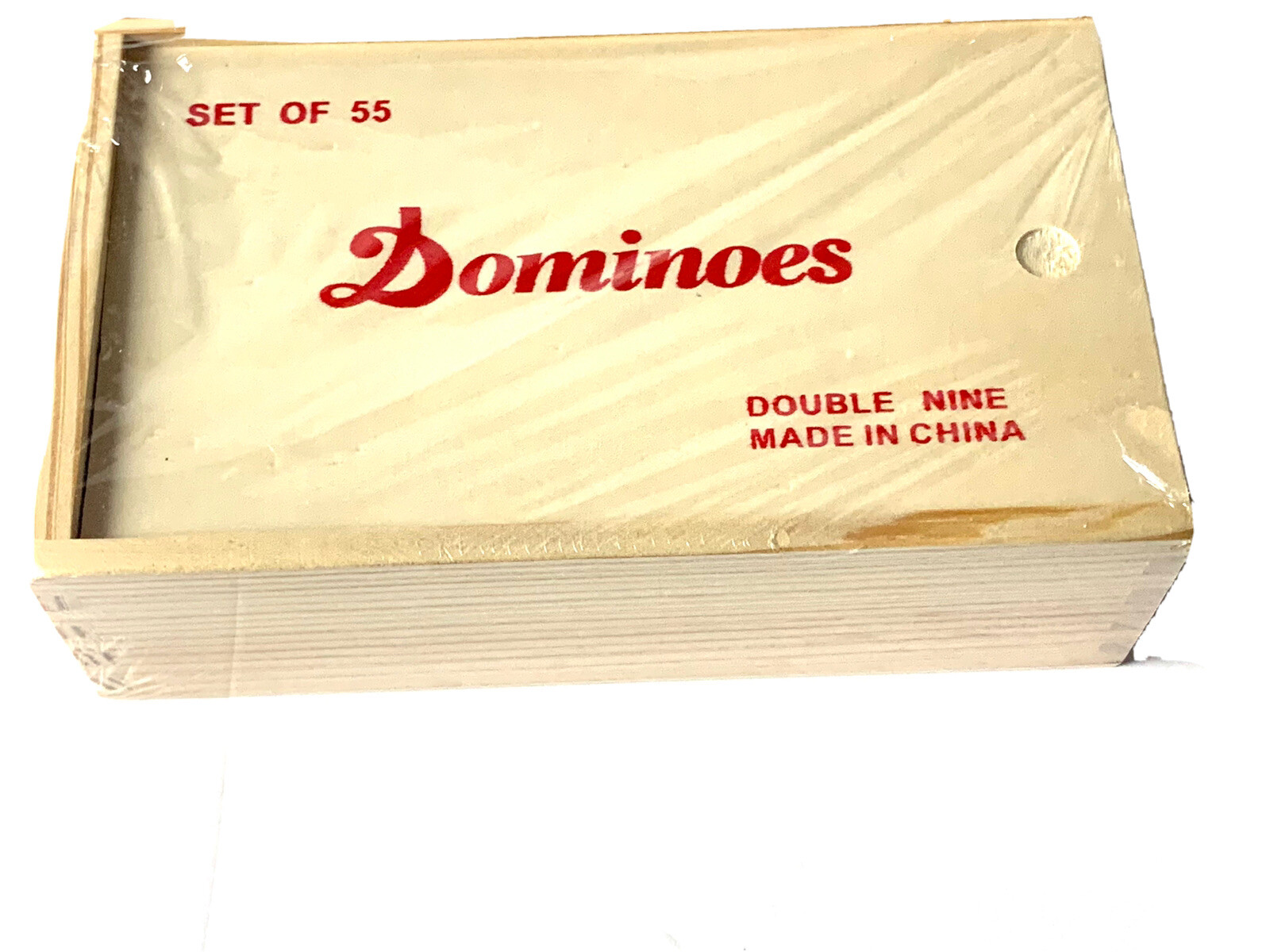 Premium Set of 55 Double Nine Dominoes with Wood Brown Case