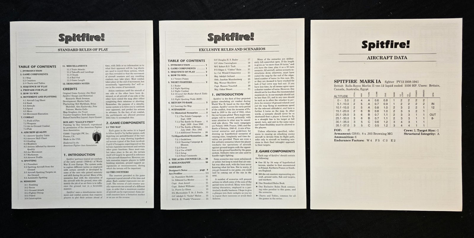 “SPITFIRE!” BOARD WAR GAME – 3W – UNPUNCHED, COMPLETE – 50+ SCENARIOS