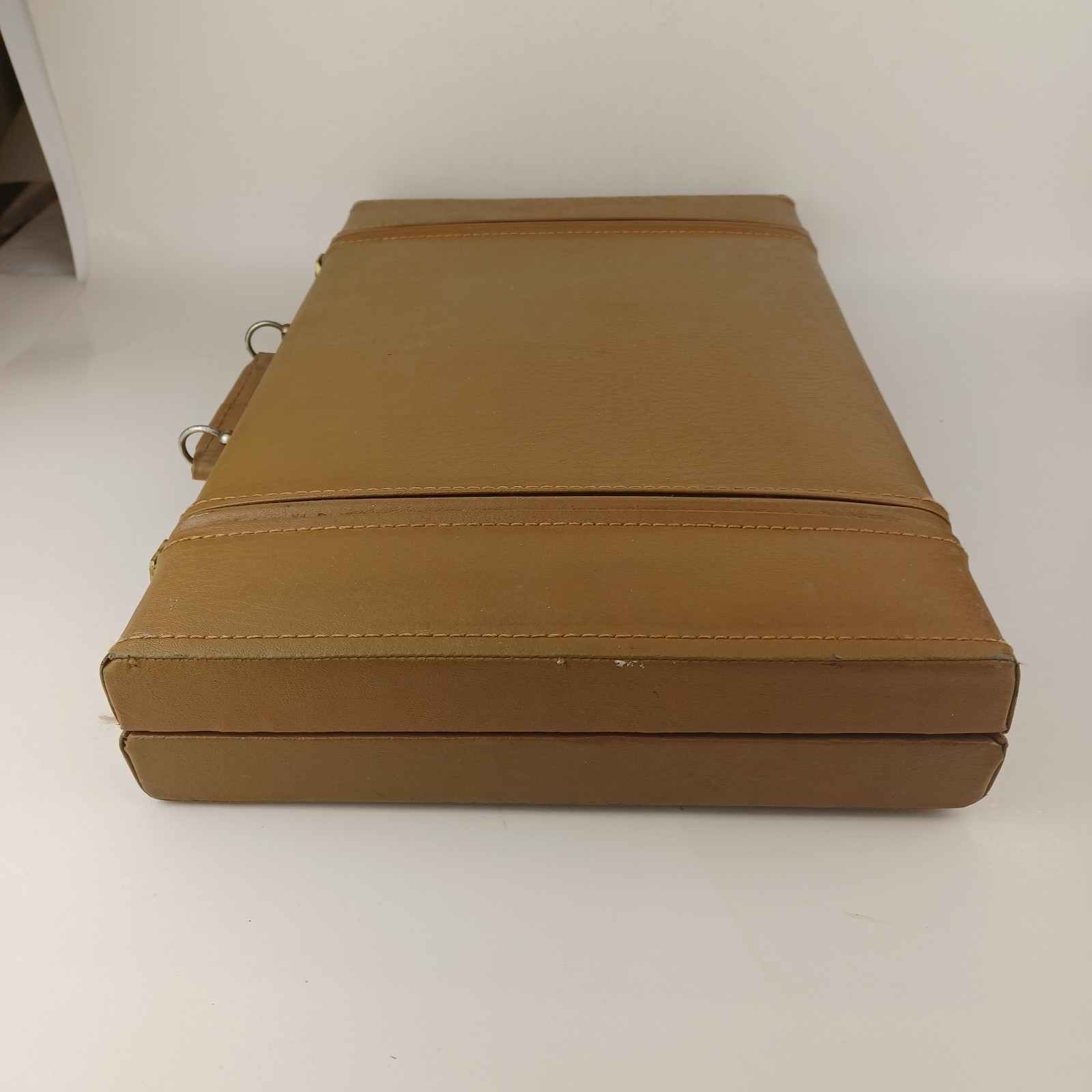 VTG Aries Travel Backgammon Set Brown Tan Orange Brass Score Slider 20″ x 15.5″