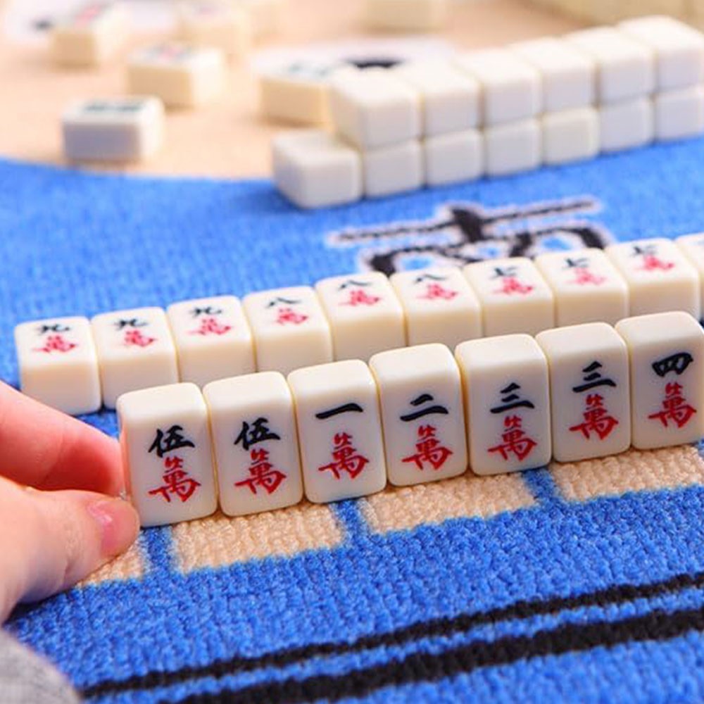 Vintage Chinese Mahjong Traditional Set 146 Tiles Mah-Jong Game Set W/ Case Box