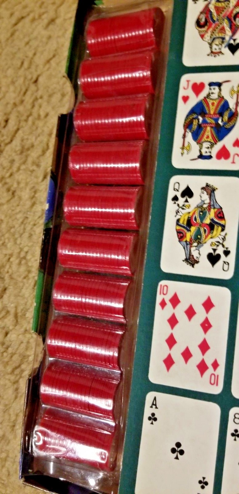 Vintage Po Keno Family Card Game – 12 Board & 200 Chip Set -Unusual Colorful Box