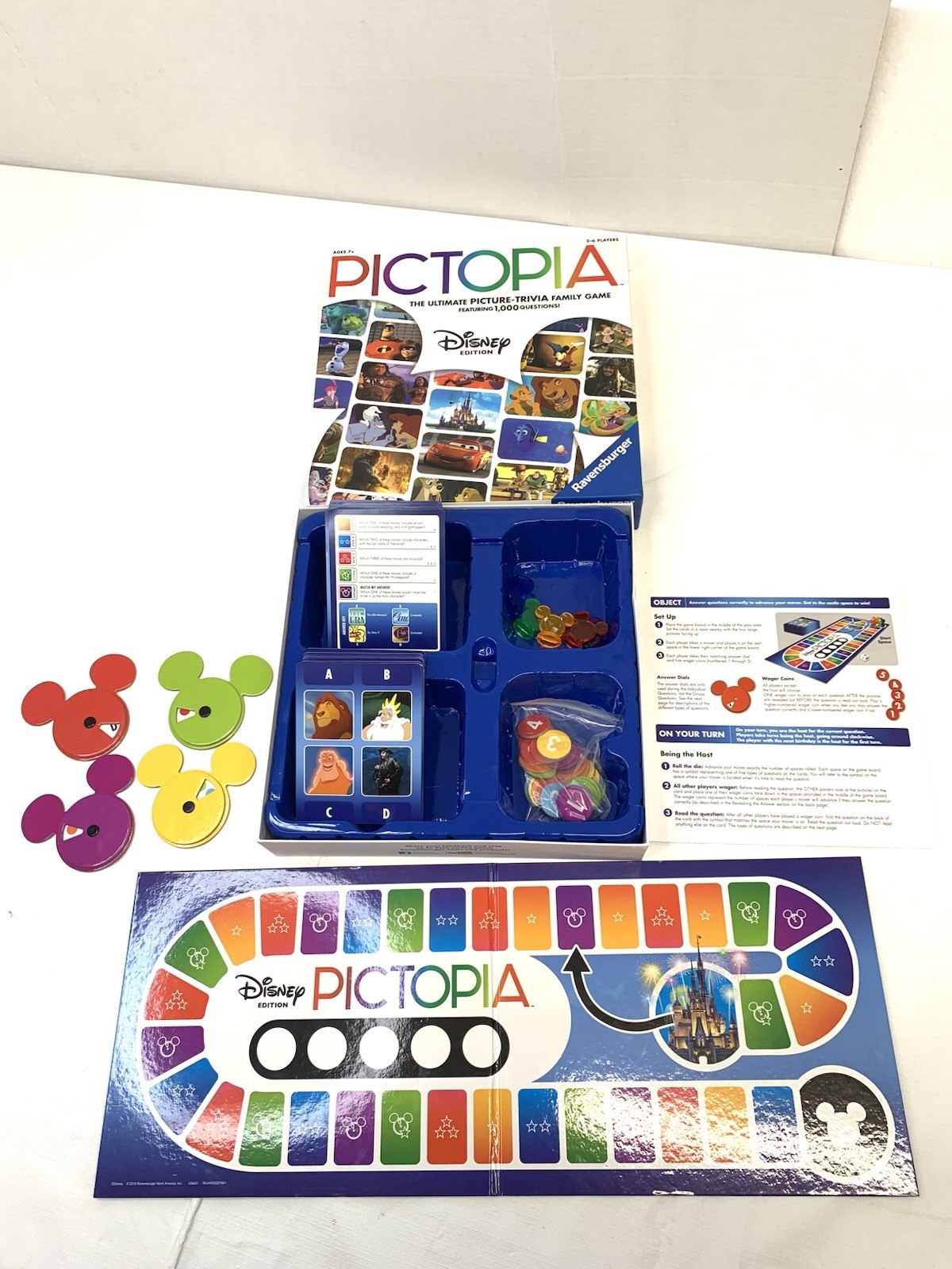 Pictopia: Disney Edition Trivia Board Game Family 1000+ Questions COMPLETE