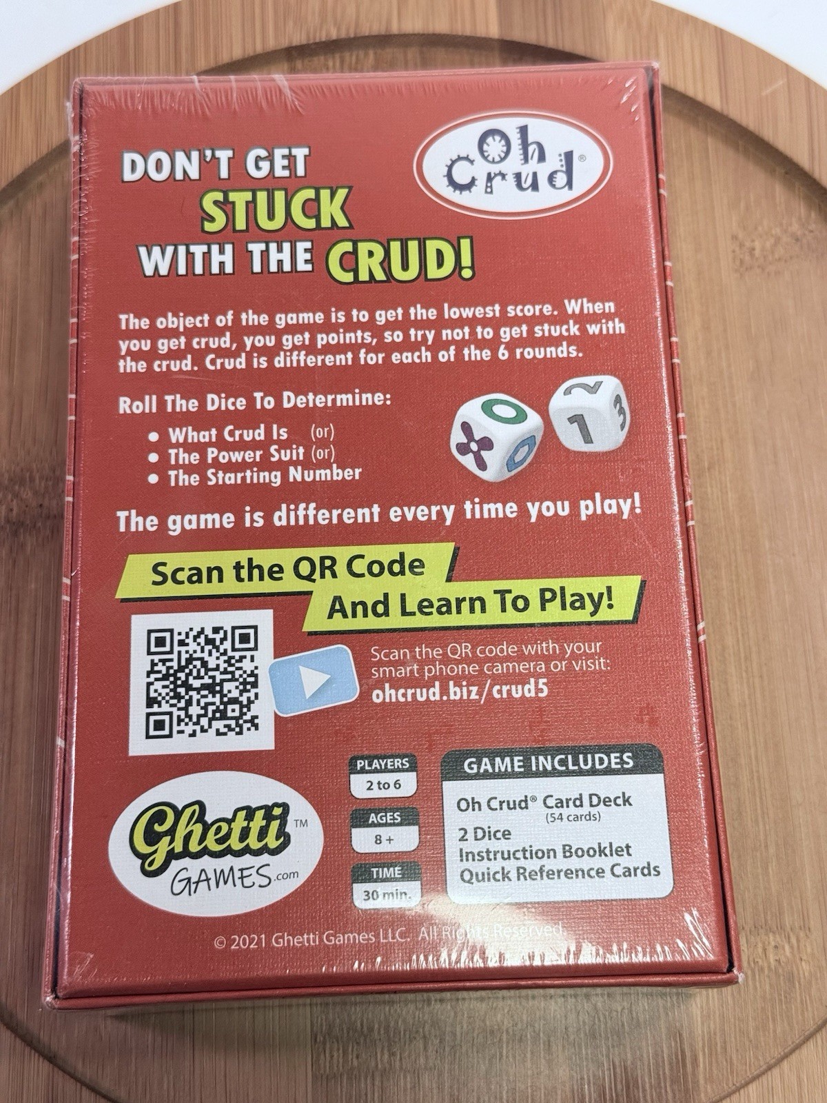Oh Crud Card and Dice Game Family Game for 2-6 Players Adults Teens Kids Easy…