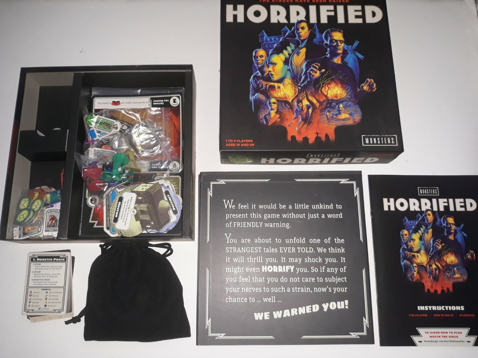 Horrified: Universal Monsters Strategy Board Game Ravensburger Complete