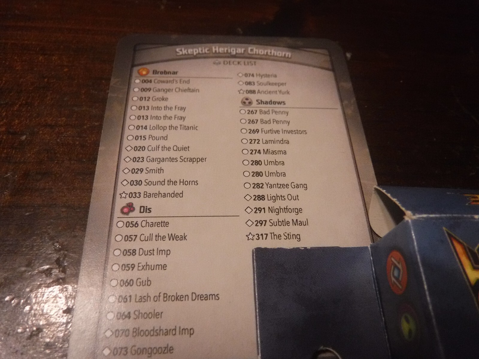 Keyforge decks, first two series, lot of 6, Open/Complete