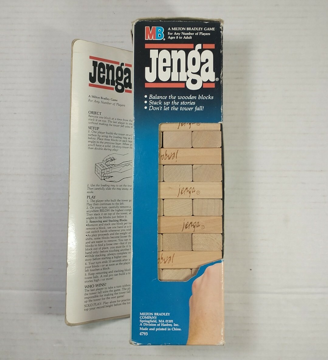 Original Vintage 1986 Jenga Game By Milton Bradley Hasbro Made In USA
