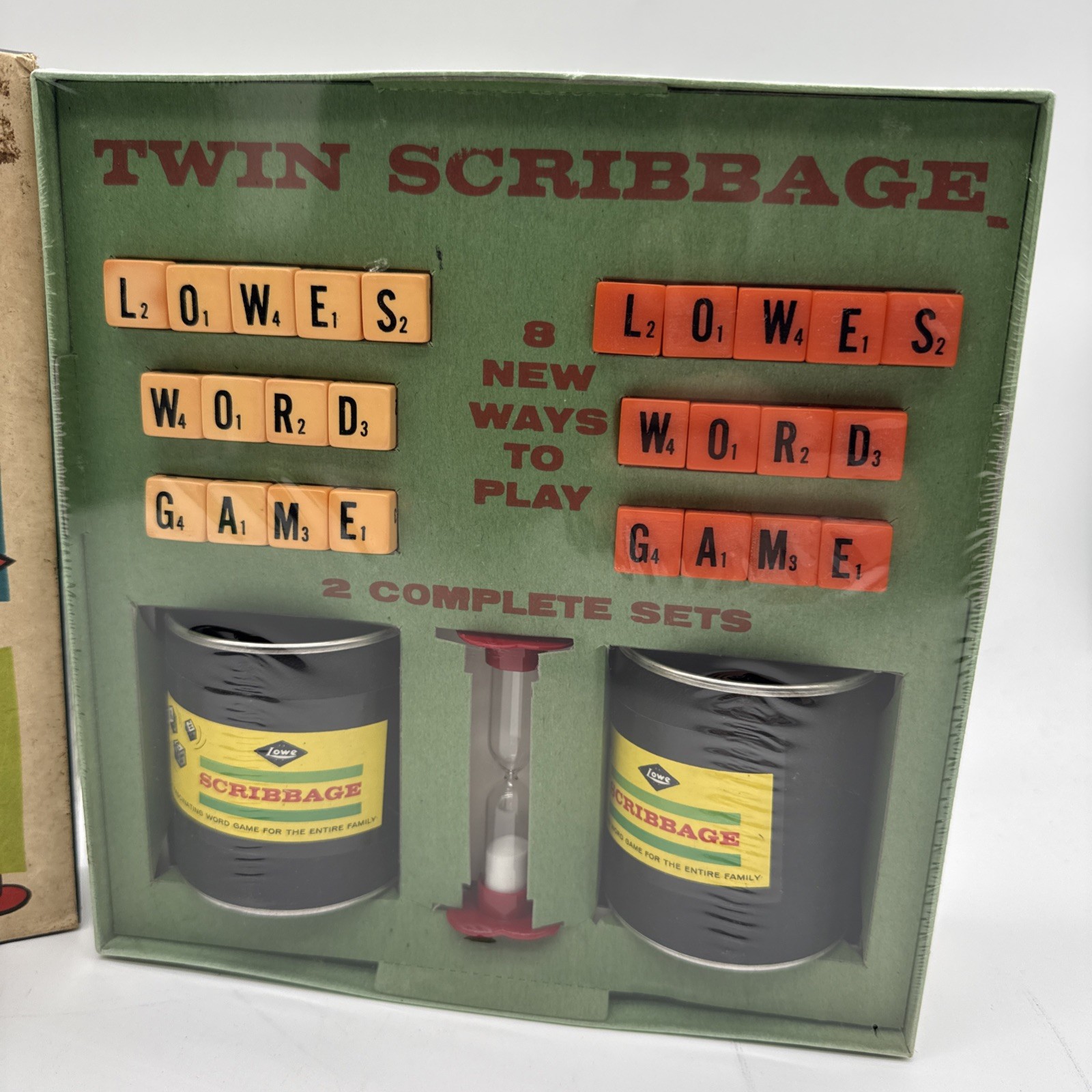 Vintage 1965 Twin Scribbage Board Game by Lowe Co. Complete Word Play NIB