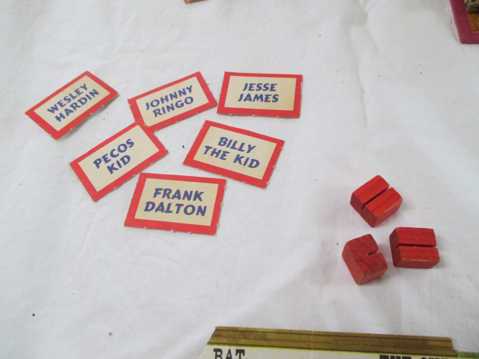 Vtg. BAT MASTERSON WESTERN BOARD GAME BY LOWELL 1958. May be Incomplete.