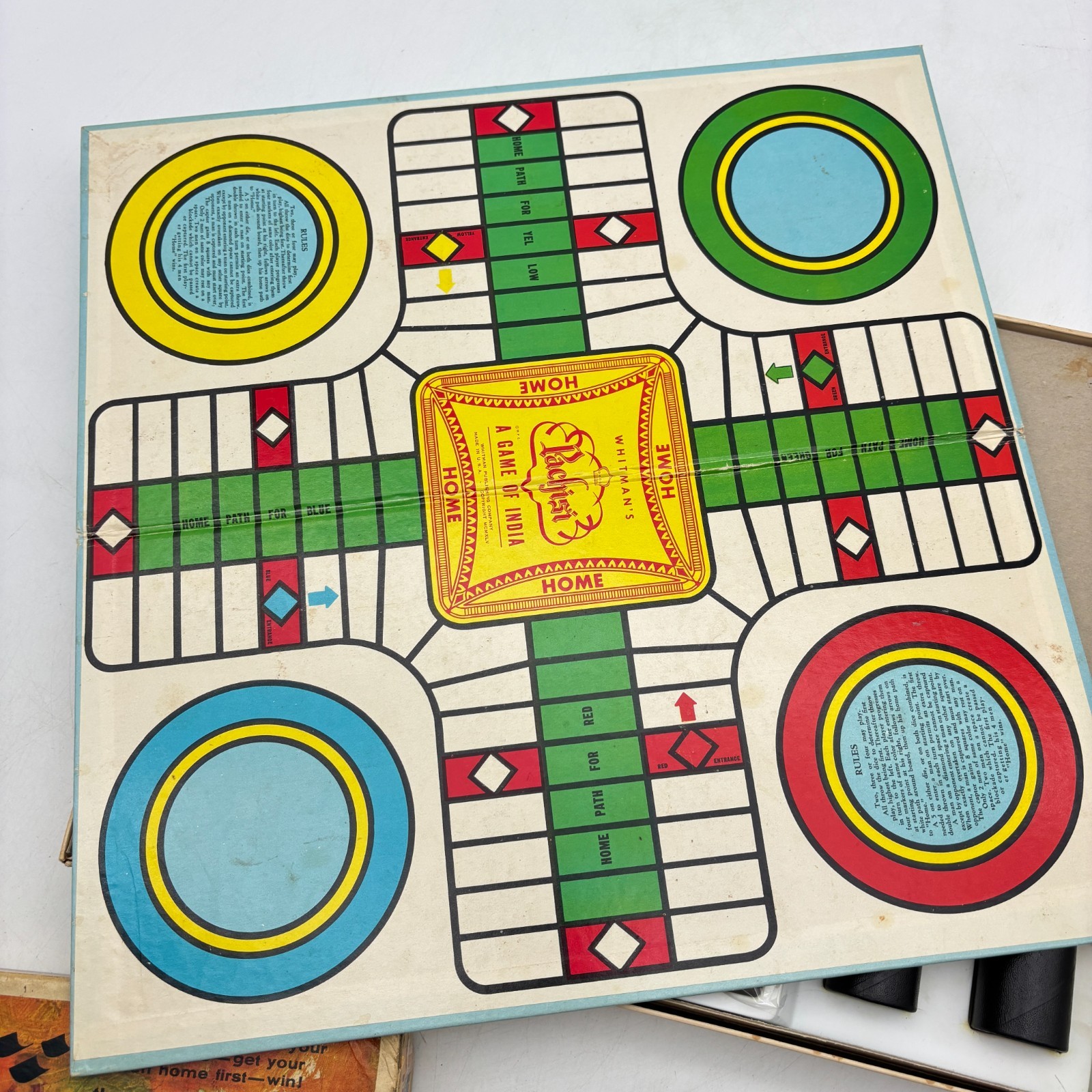 VINTAGE Pachisi and Le Jeu Joli COMPLETE Whitman 1967 Parcheesi Classic India