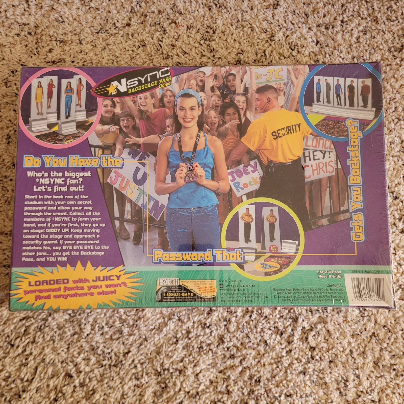 NSYNC Backstage Pass Board Game 2000 Patch Products Sealed Boy Band Trivia Fun