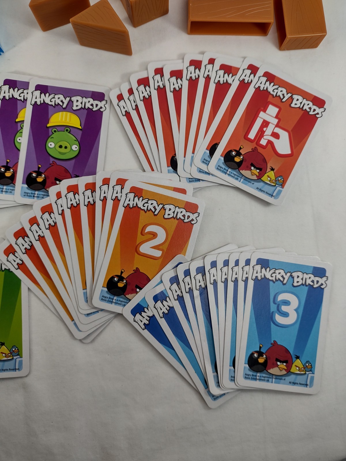 Angry Birds Mega Fling & Knock On Wood Game Pieces Parts Blocks Pig Bird Cards