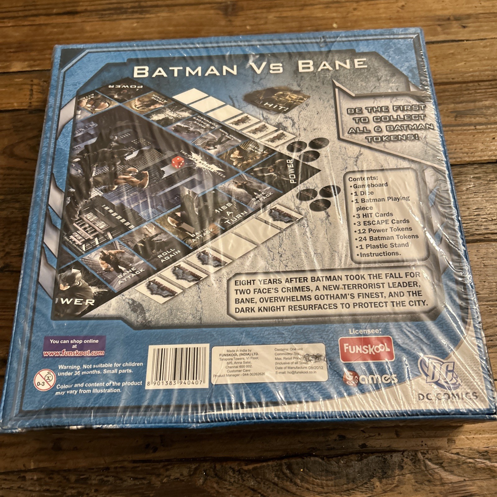 RARE! NEW SEALED Batman Vs Bane Dark Knight Rises Board Game Funskool DC Comics