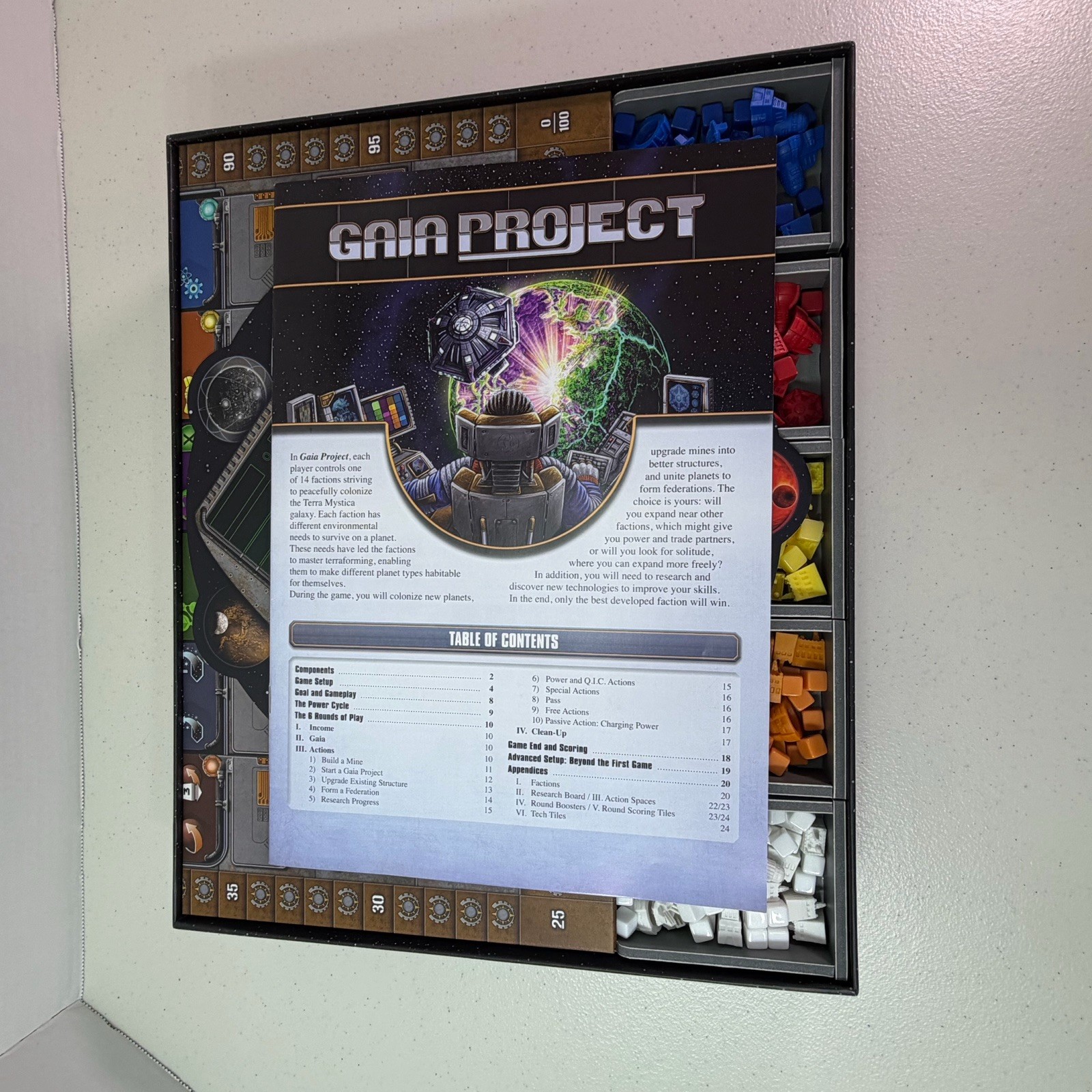 Gaia Project Board Game w/Folded Space Insert & Sleeved Cards COMPLETE