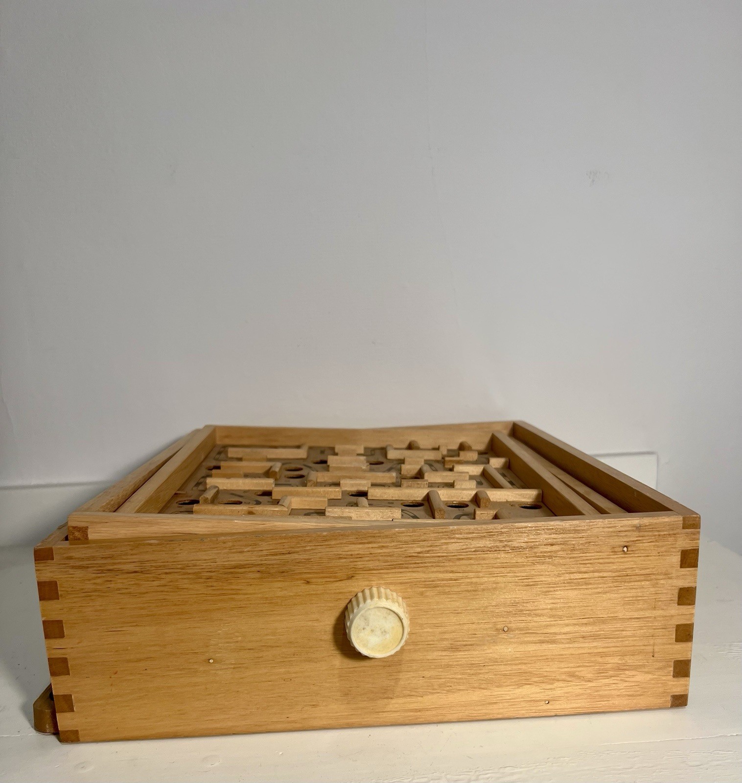 Vintage Brio Marble Labyrinth Wooden Board Game w/2 balls Works