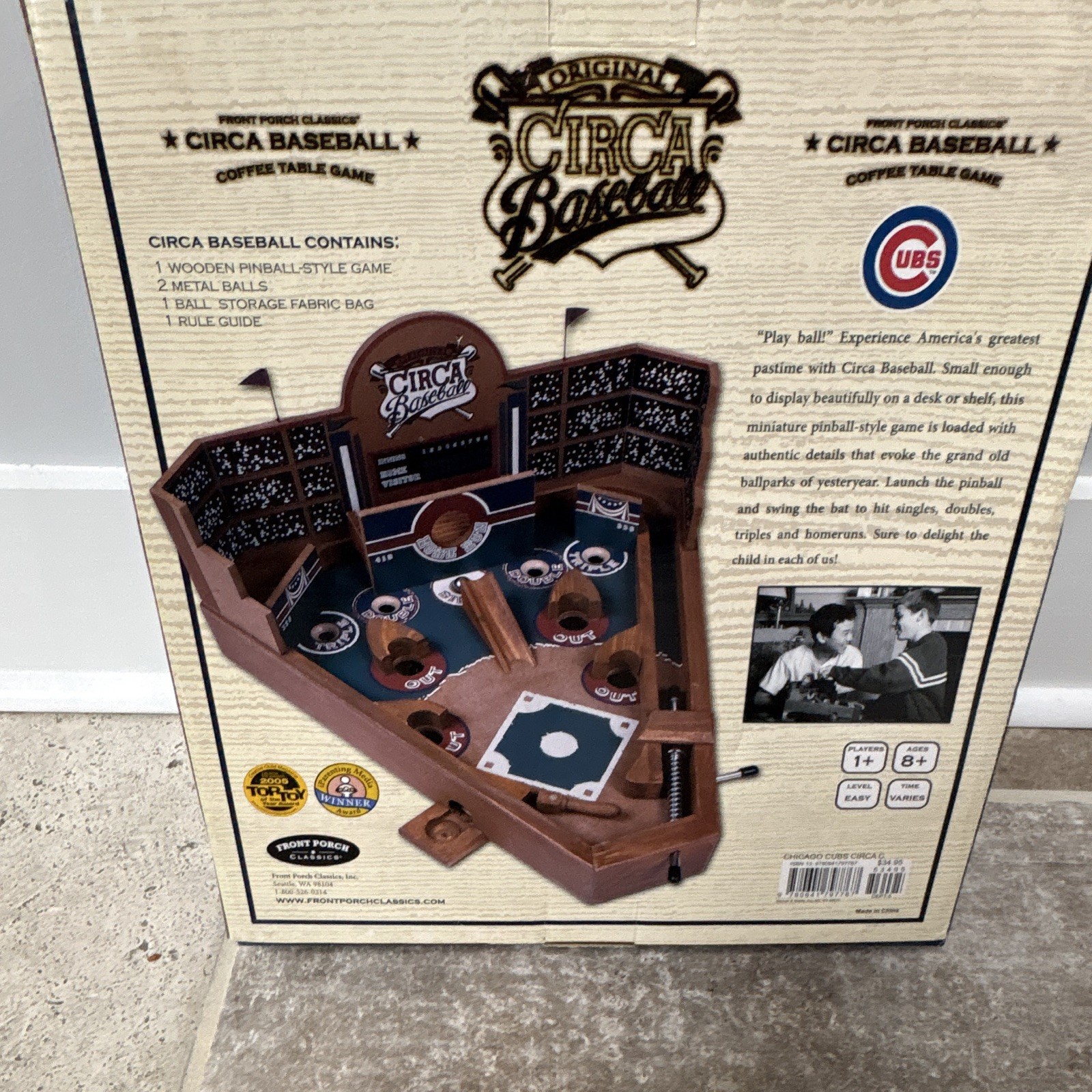 Front Porch Classics Original Circa Baseball Wooden Pinball-Style Game Cubs