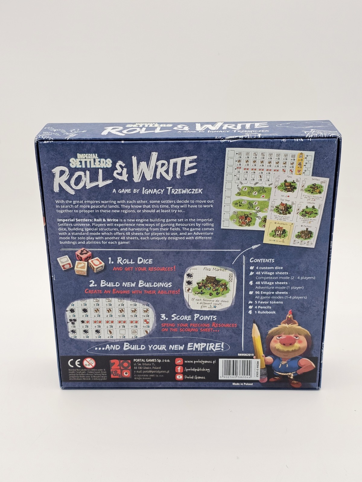 Imperial Settlers Roll & Write board game Build Your New Empire Ignacy Trzwiczek