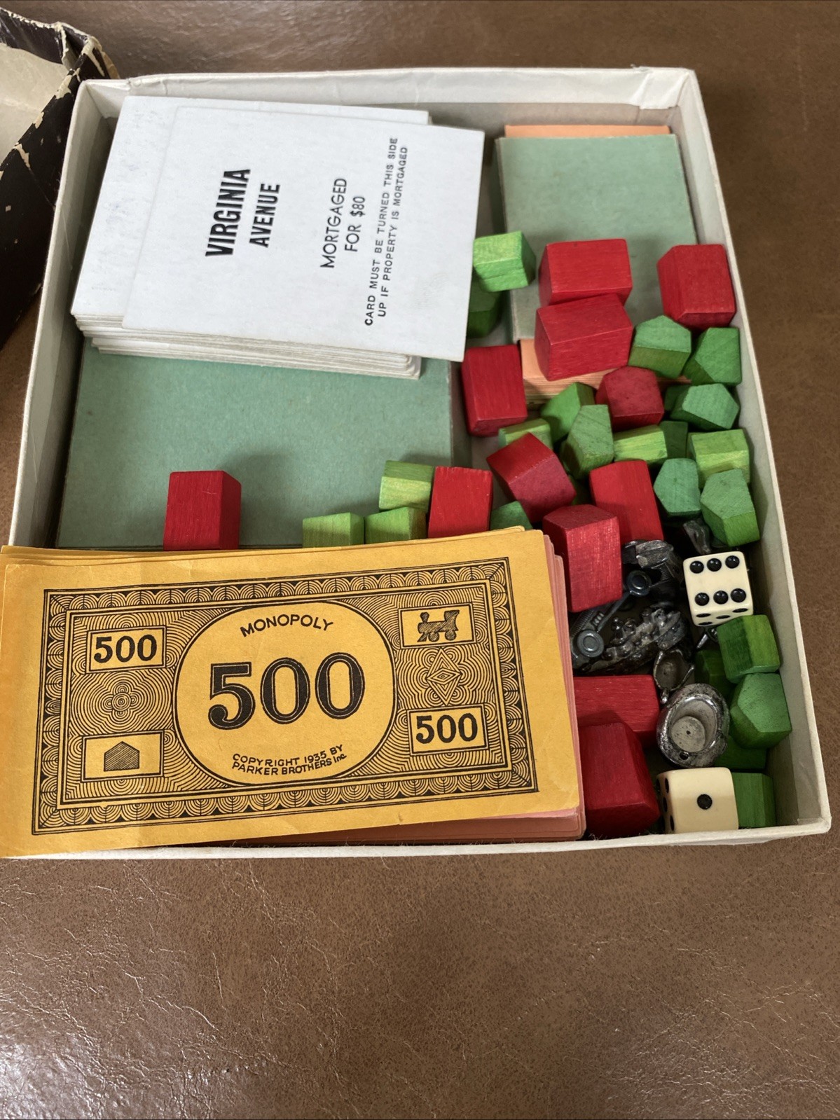 Rare Antique 1936 Edition Monopoly Game Small Black Box No Gameboard