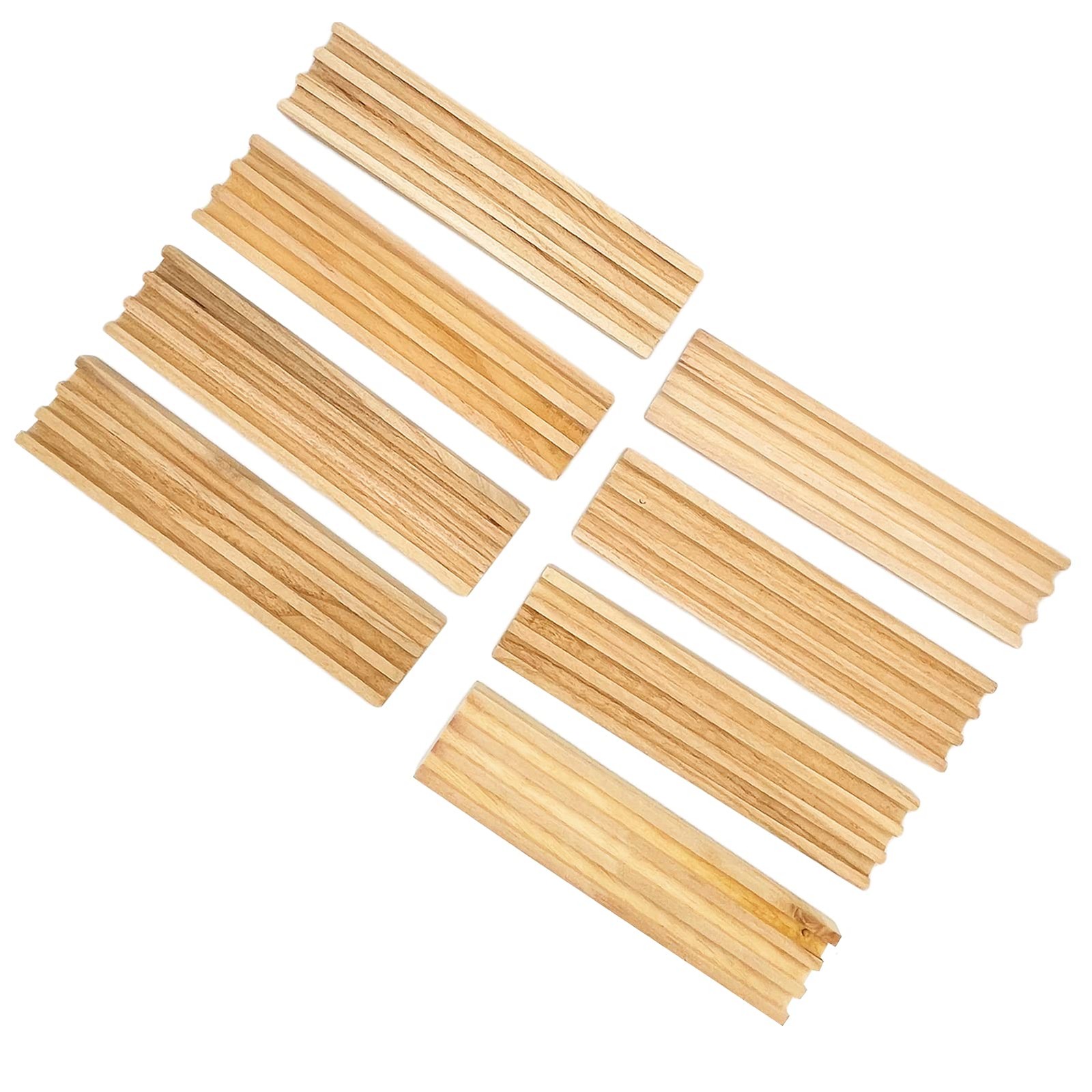 SUTIMSHE Wooden Domino Racks/Trays Set of 8 Natural 10 x 2.4 x 0.67 inches
