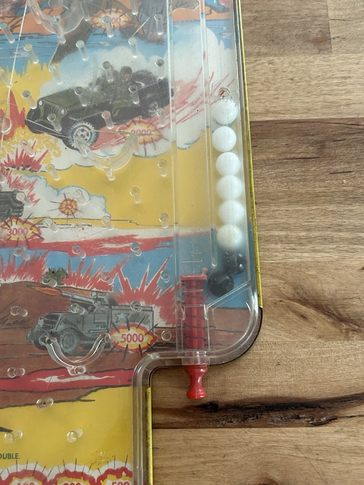 VTG 50’S Wolverine Toys BATTLE ACTION MARBLE GAME Tabletop Pinball 16” x 10”