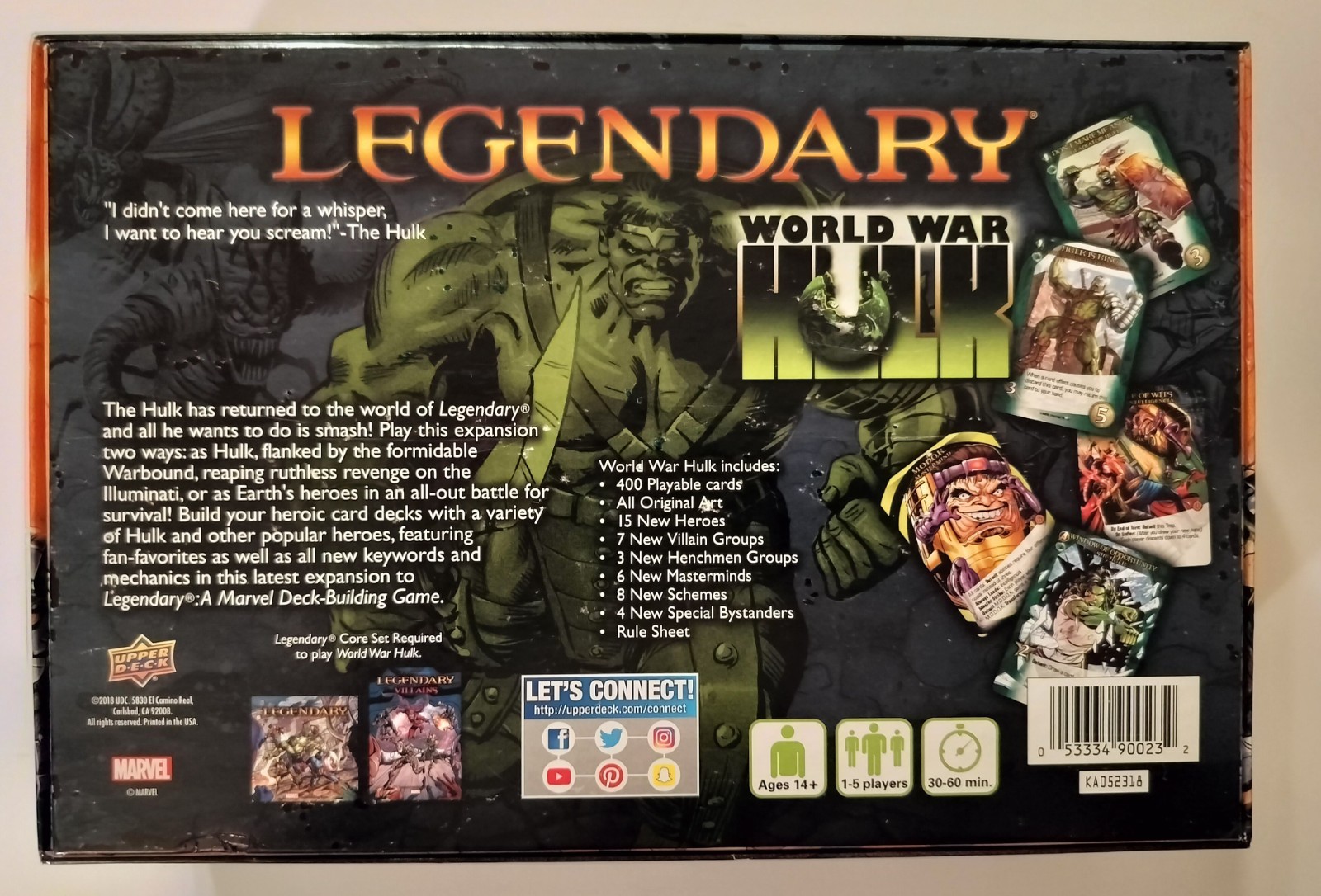 Marvel Legendary World War Hulk Custom Dividers Deck Building Card Game