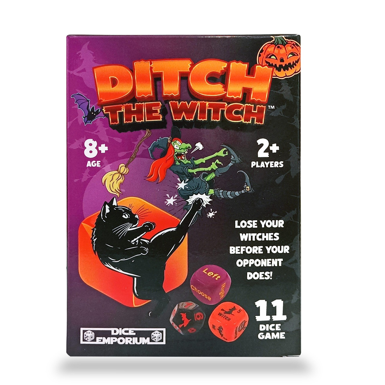 for Ages 8+ – Fast-Paced Family Games with Custom 6 Sided Dice, Witch Counter…