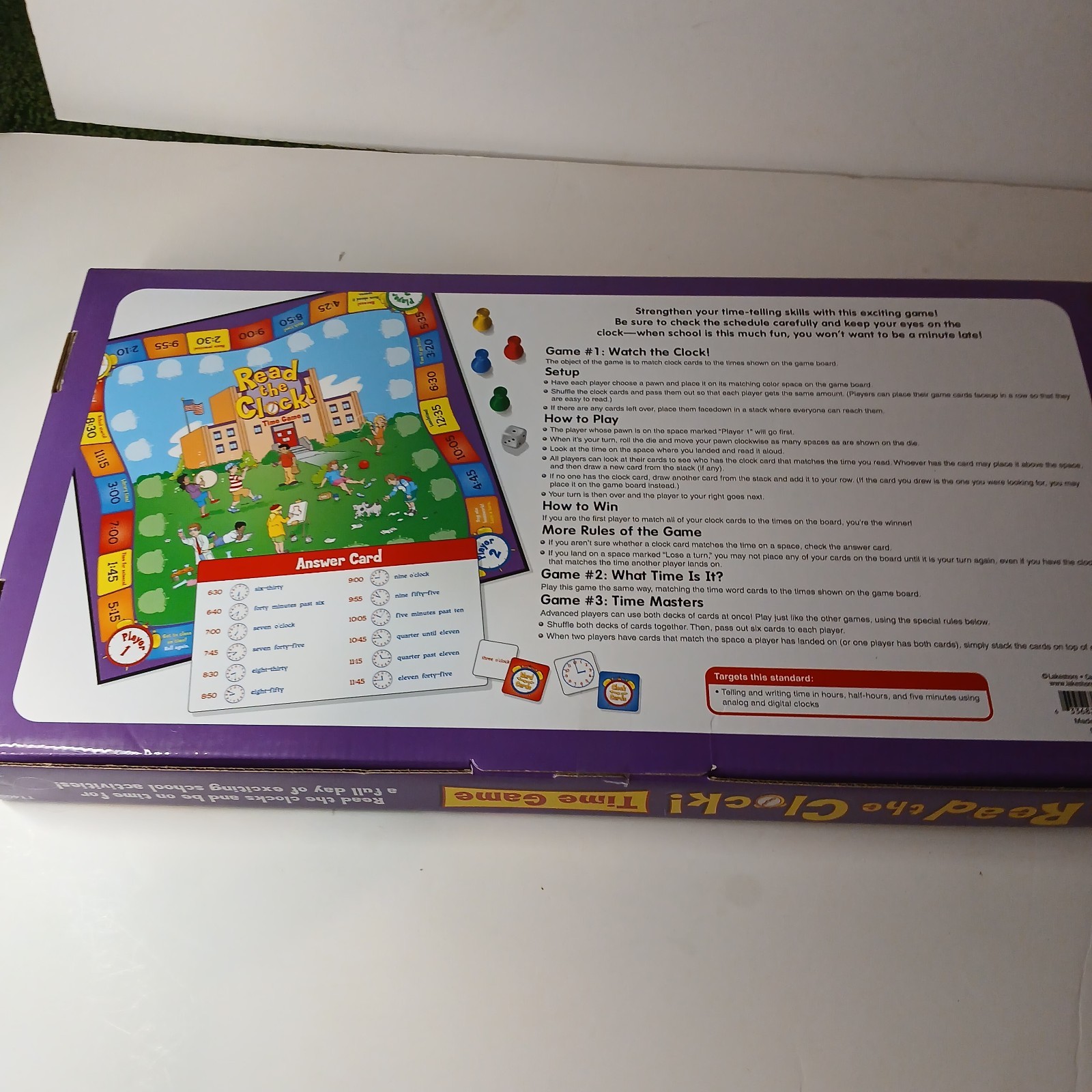 READ THE CLOCK TIME Board Game by Lakeshore Learning – 100% Complete