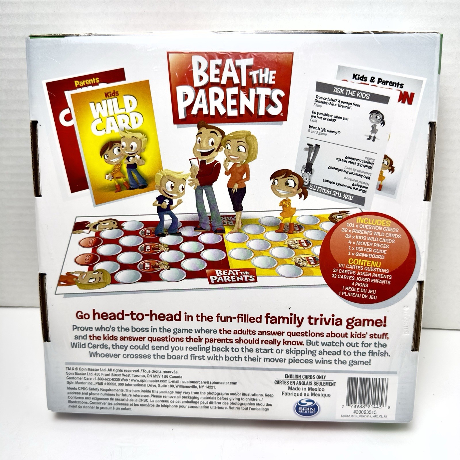 Sealed BEAT THE PARENTS Family Trivia Fun Board Game Ages 6+ Kids vs. Grown-Ups!