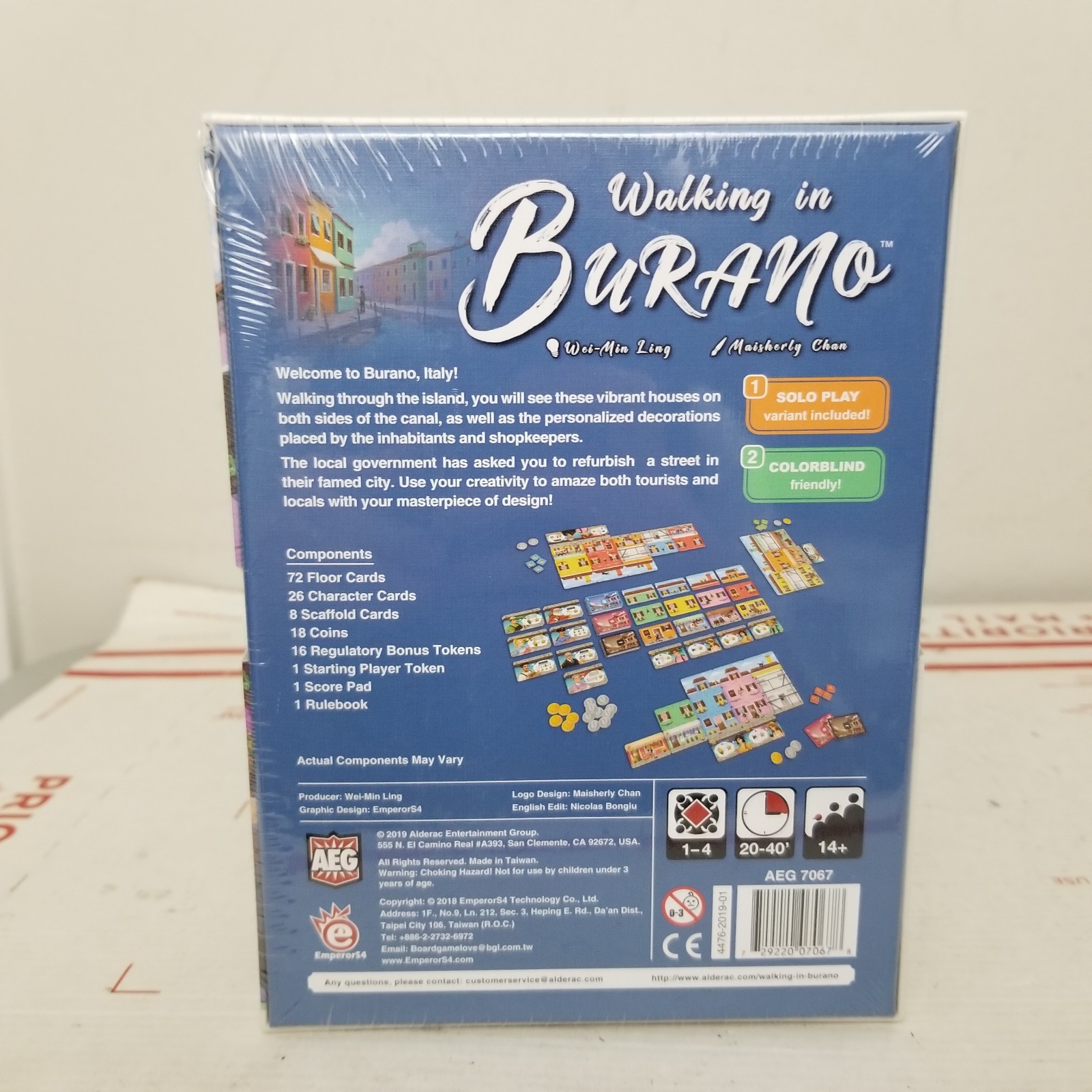 Walking in Burano Board Game 2019 AEG Factory Sealed