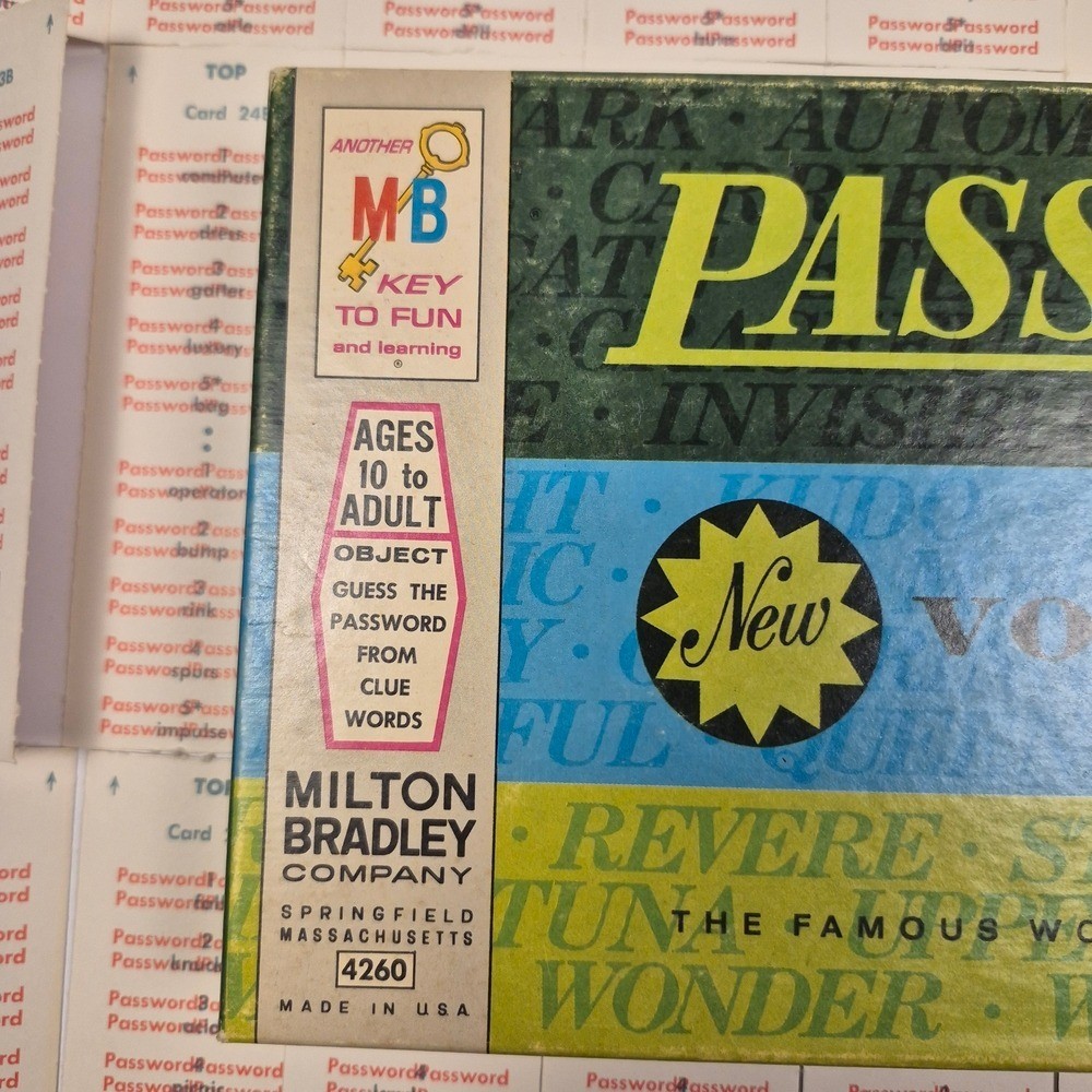 Vintage 1970s Milton Bradley Password Volume Ten Word Association Game MB 4260