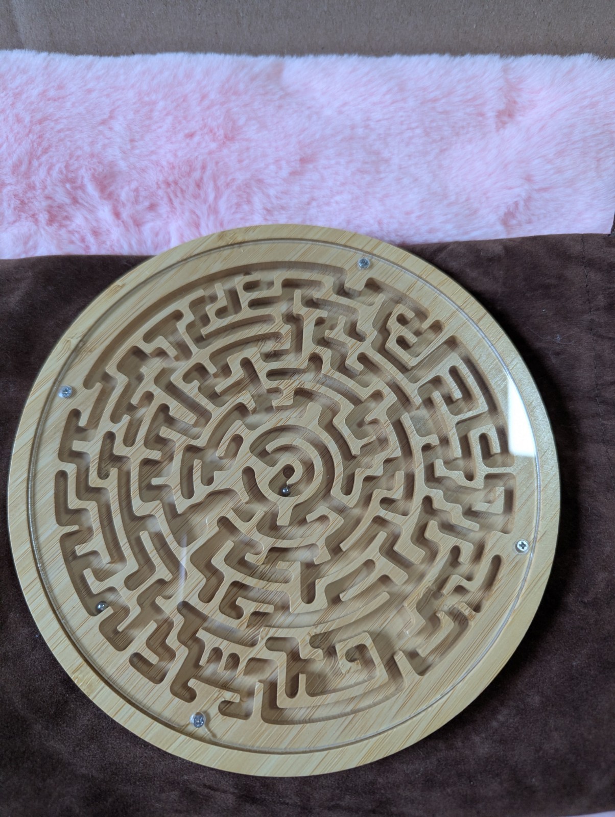 Round Wooden Labyrinth Board Game – Marble Maze for Education and Fun For All
