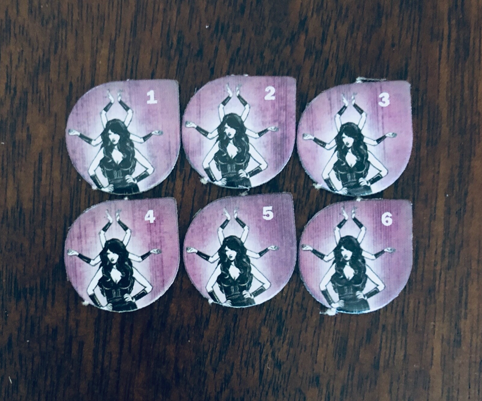Betrayal at House on the Hill (Magenta Arms Lady Tokens) Replacement 6 Pieces